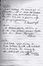 Pages from our Guest Book
