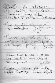 Pages from our Guest Book