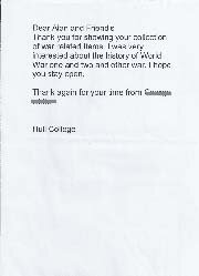 A letter from a Hull College special student