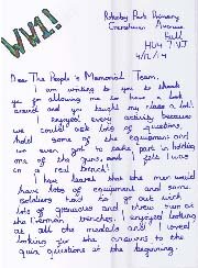 Thank you letter from Rokeby Park School pupil