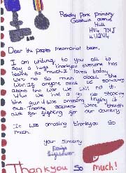 Thank you letter from Rokeby Park School pupil