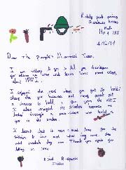 Thank you letter from Rokeby Park School pupil
